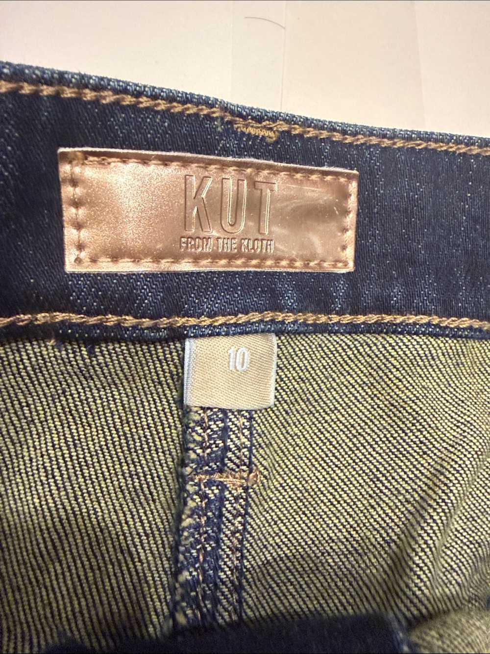 NWT KUT From The Kloth Kelly Denim Maxi Skirt Size 10 Raw Fringe Back High Slit - Picture 9 of 11